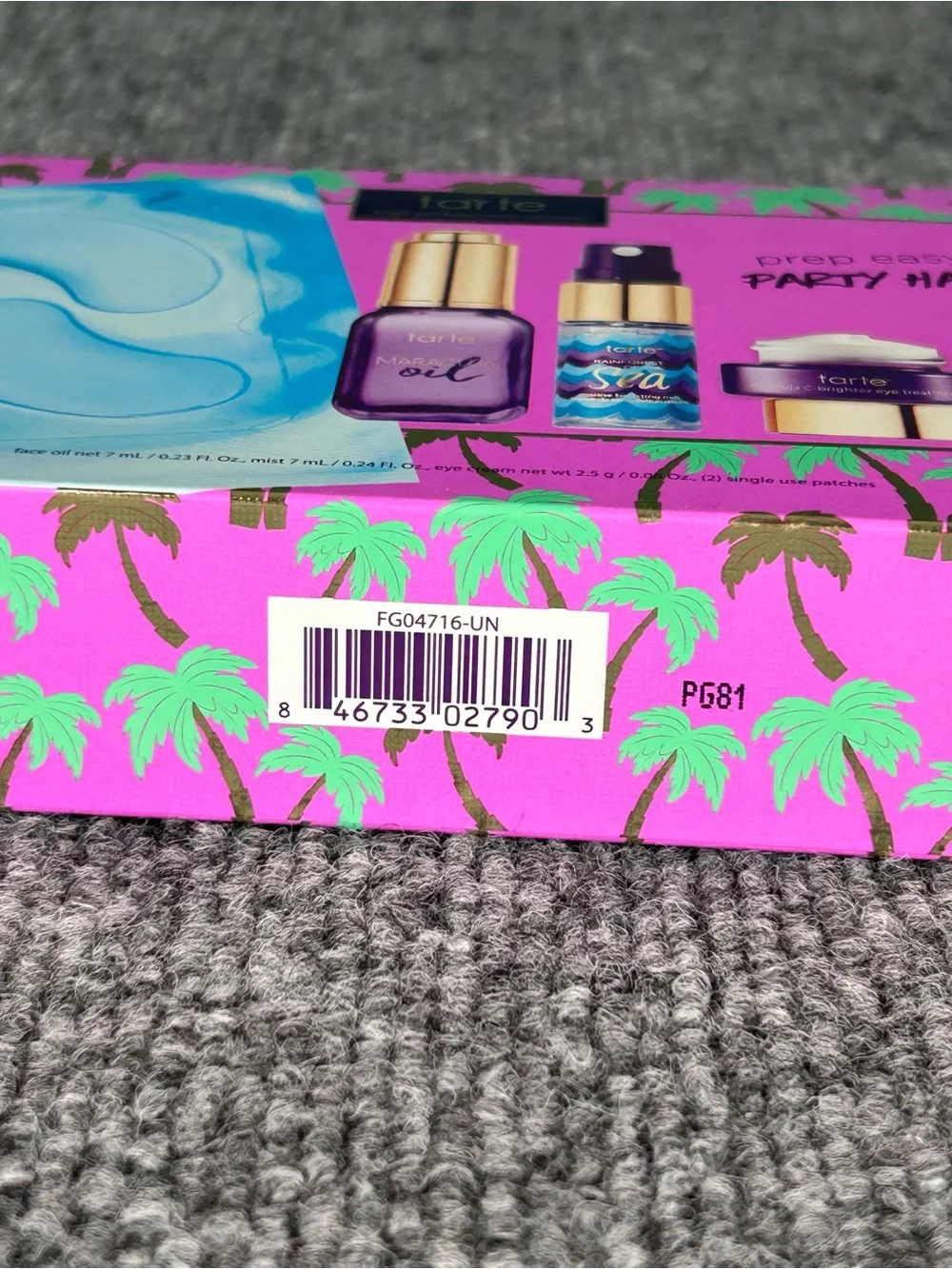 TARTE Prep Easy Party Hard Set Kit MARACUJA OIL SETTING MIST EYE TREATMENT/PATCH